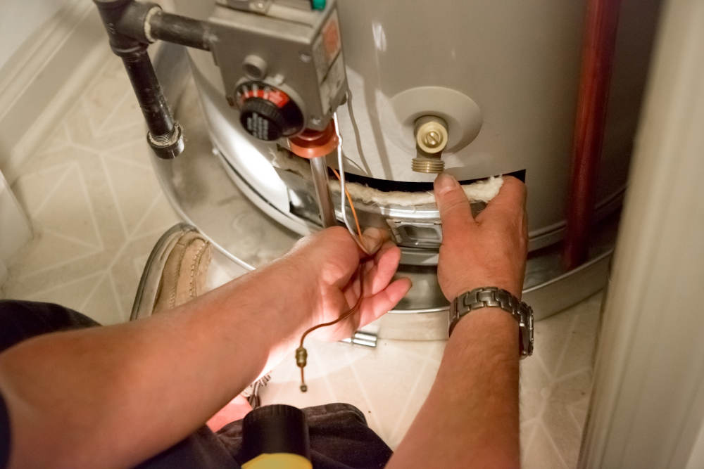 Water heater getting service